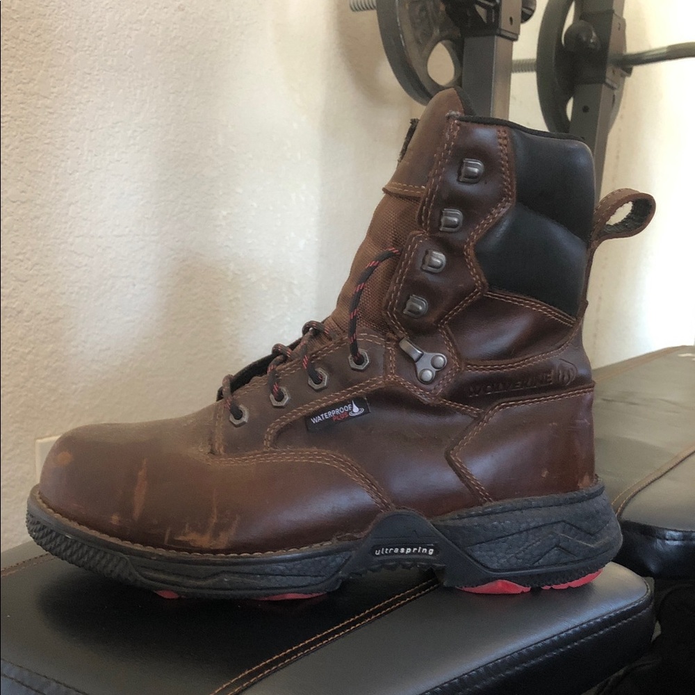 Wolverine Waterproof ultra duras hocks Brown Men's Work Boot with Cushioned Sole